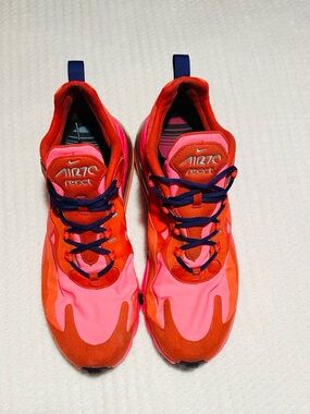 Nike Air Max 270 React Electric Music  Red and Pink Athletic Running Sneakers